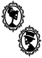 SUPERDANT Halloween Wall Stickers Skeleton Couple Wall Decals Vintage Textured Mirror Wall Sticker Halloween Stickers for Kids Halloween Window Decoration for Halloween Party Decorations