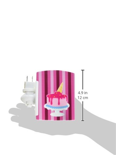 Caroline's Treasures BB9061CNL Ice Cream Cone Cake Ceramic Night Light Compact, UL-Certified, Ideal for Bedroom, Bathroom, Nursery, Hallway, Kitchen, 6x4x3, Multicolor