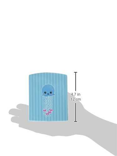 Caroline's Treasures BB8908CNL Nautical Blue Jellyfish Ceramic Night Light Compact, UL-Certified, Ideal for Bedroom, Bathroom, Nursery, Hallway, Kitchen, 6x4x3, Multicolor