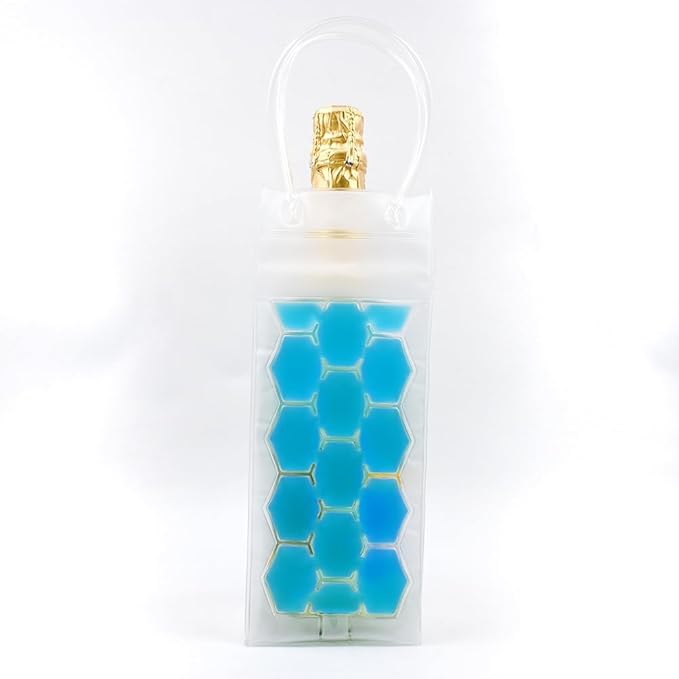 Wine Cooler Bag, Ice Bag for Wine Beer Bottle (2 Pack) Instant Cooling and Keeps Your Drink Cold Keep Cool and Chill Champagne Wine (Blue (2 Pack))