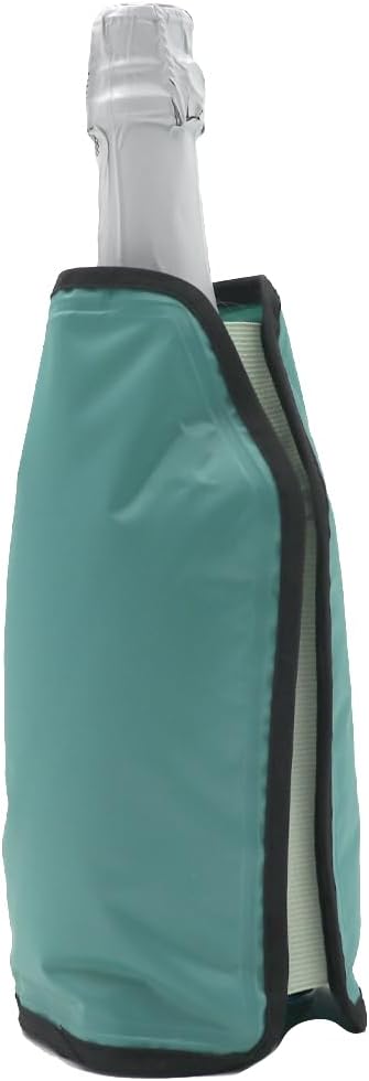 Wine Bottle Cooler, Wine Chiller Bottle Sleeve, Gel Wine Bottle Chill Cooler Ice Pack Sleeve- Freezer Sleeve- Vodka- Tequila Chiller- Cooler- Carrier, 1 Pack (Green A)