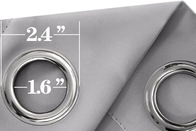 Mrs.Naturall 96 Inch Light Gray Curtains 2 Panel Set,Blackout Room Darkening Floor Length Curtains for Bedroom Living Room 96 Inches Long,Light Grey