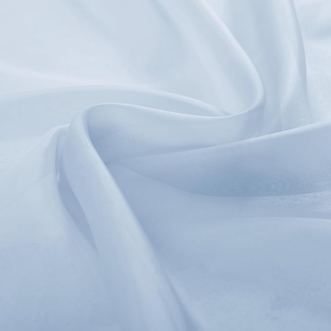 Sky Blue Sheer Curtains 72 Inches Long for Bedroom Rod Pocket Sheer Voile Curtains Panels Light Filtering Baby Blue Sheer Drapes for Windows/Living Room/Boys/Kids Room 52x72 2 Panels