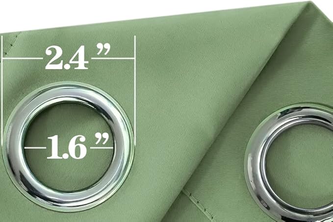 Mrs.Naturall 72 Inch Length Black Out Curtains 72 Inch Long for Living Room,Blackout Room Darkening Thermal Insulated Light Blocking Cottage Core Decor Cottagecore Curtains for Bedroom,Sage Green