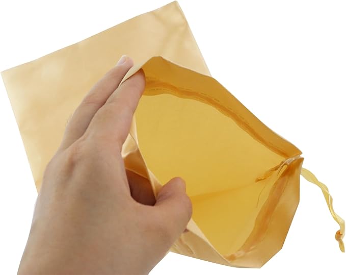 HEVSTIL 10Pcs Satin Wine Bags Wine Gift Bags with Decorative Bows,Wine Bottle Bags Reusable Wine Bottle Covers for Christmas, Wedding, Birthday, Travel, Holiday Party,Housewarming Gifts,Gold