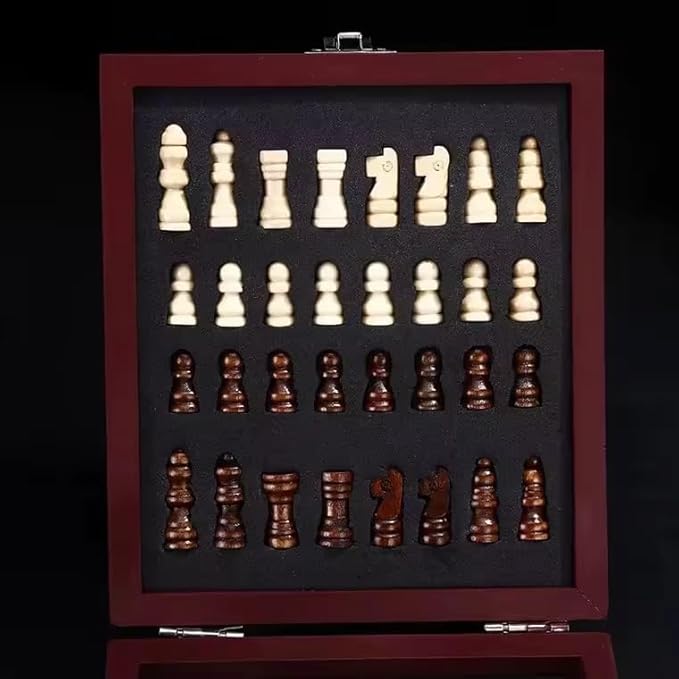 Wine Bottle Opener Tool Set – Chess Board Game – Wooden Box Wine Set – Luxury Wine Accessory Set – Stylish Gift Box – Gift – Gift Idea – Gift for Man – Gift for Friend – Birthday Gift, Brown