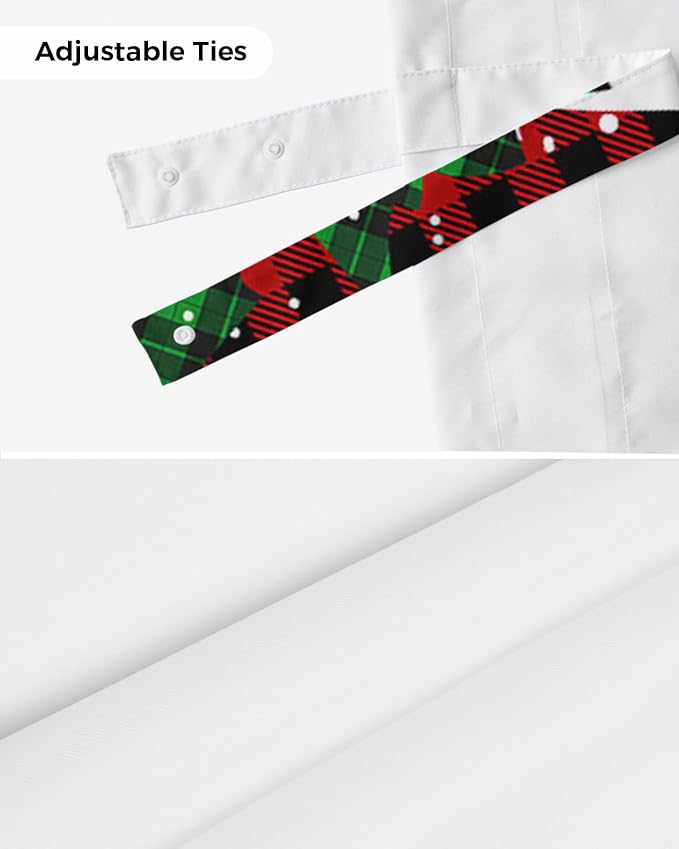 Merry Christmas Blackout Tie Up Valance Curtains for Kitchen Windows Buffalo Plaid Xmas Tree Winter Forest Farmhouse Window Toppers Balloon Shades for Living Room/Bath/Bedroom, 54" X 18", Red Green