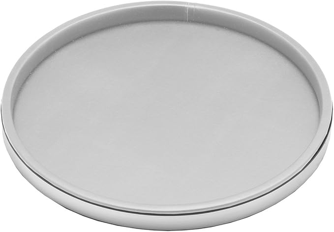 Kraftware Leatherette Tray, 14", White with Polished Chrome