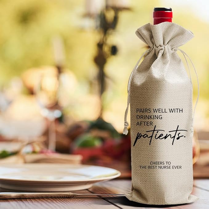 Nurse Gift Wine Bag, Gift for Nurse, Nursing School Gift, Pairs Well with Nursing, Gift Bag for Nurse Appreciation, Gift for Her, Graduation Gift, Birthday, Colleague, Friends (DL062)