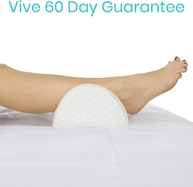 Firm Bolster Pillow - Half Moon Bed Wedge Cushion - Side Sleeper Sleeping Aid for Leg, Hip, Lumbar Roll, Back Knee, Firm Neck Support, Ankle Pain & Body Elevation