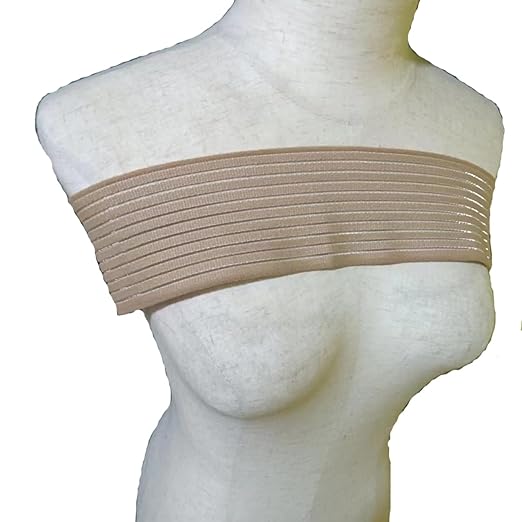 Breast Implant Band Fits Most Stabilizer Post Surgery Chest Compression Wrap For Women Augmentation Bra Reduction Pain and Injury Recovery Adjustable Sports Alternative for Running Exercise (Beige)
