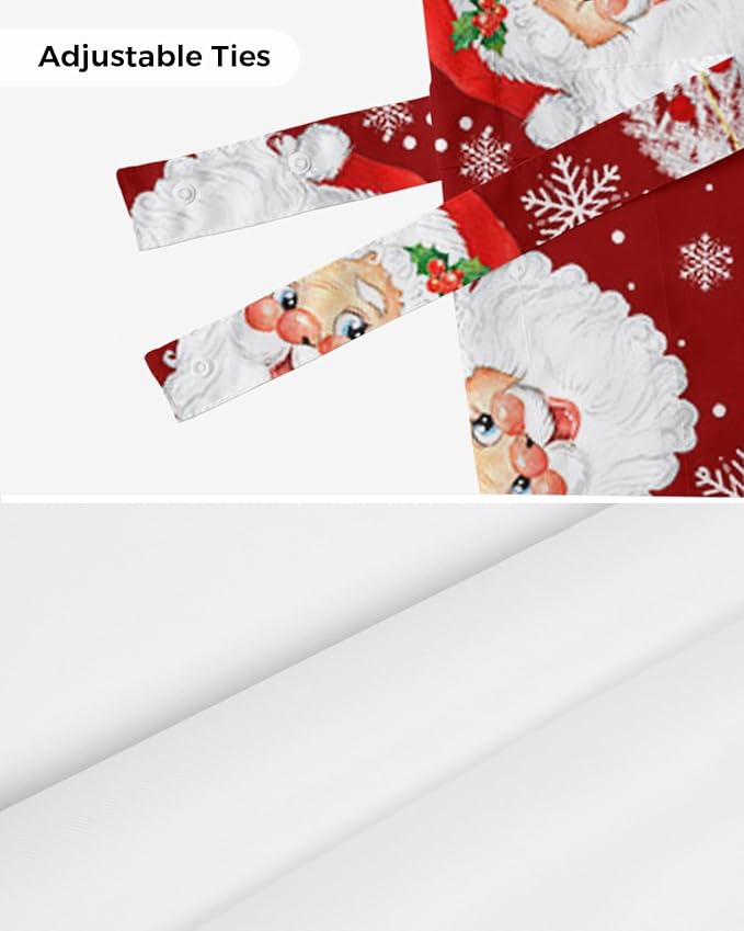 Red Christmas Blackout Tie Up Valance Curtains for Kitchen Windows Santa Claus Merry Christmas Tree Window Toppers Balloon Shades for Living Room/Bathroom/Bedroom,1 Panel, 60" X 18", Winter Snowflake