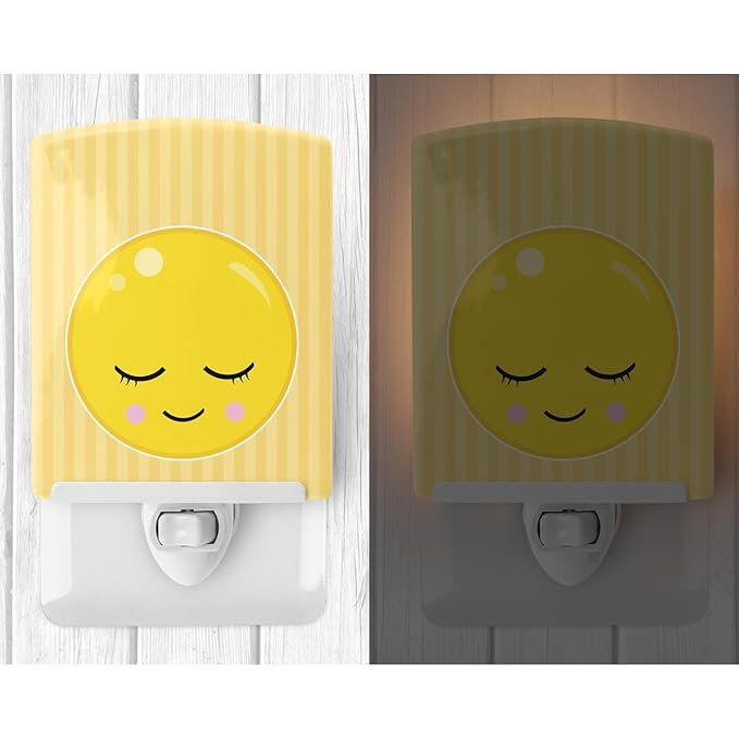 Caroline's Treasures BB8737CNL Bashful Face Ceramic Night Light Compact, UL-Certified, Ideal for Bedroom, Bathroom, Nursery, Hallway, Kitchen, 6x4x3, Multicolor