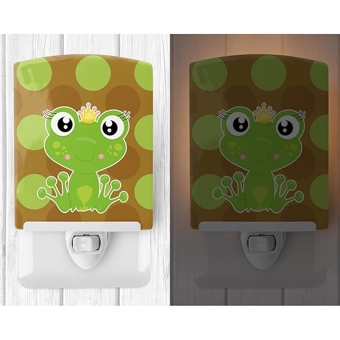 Caroline's Treasures BB8993CNL Frog Prince #6 Ceramic Night Light Compact, UL-Certified, Ideal for Bedroom, Bathroom, Nursery, Hallway, Kitchen, 6x4x3, Multicolor