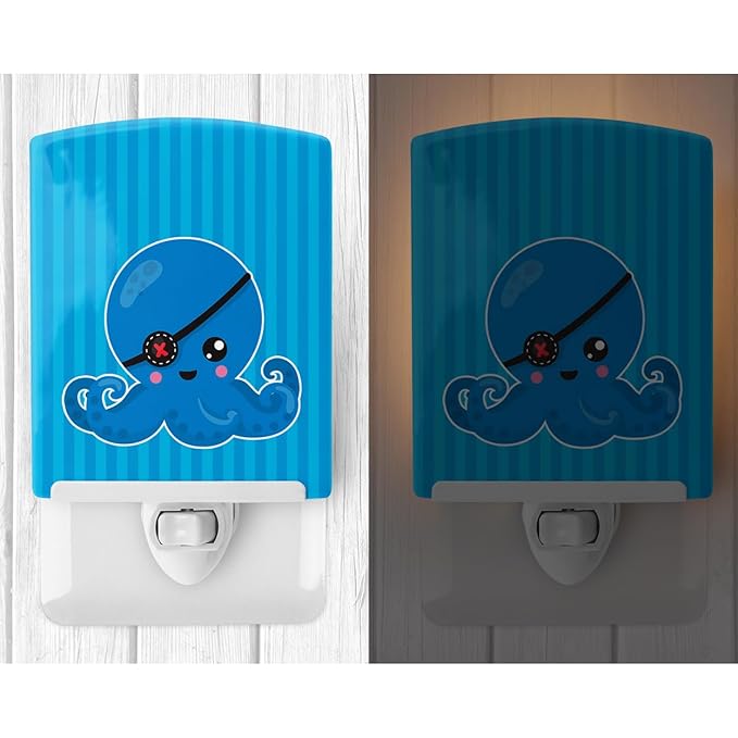 Caroline's Treasures BB8919CNL Dinosaur Blue Ceramic Night Light Compact, UL-Certified, Ideal for Bedroom, Bathroom, Nursery, Hallway, Kitchen, 6x4x3, Multicolor