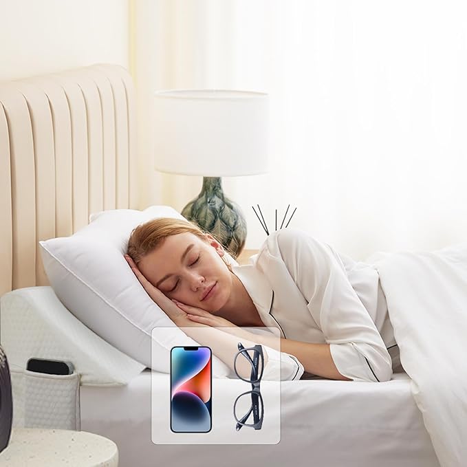 King Bed Wedge Pillow for Headboard, Foam Headboard Pillow, Bed Gap Filler, Mattress Gap Filler King - Fill The Gap (0-7") Between Headboard and Mattress (Air-Layer White, 76"x10"x6")