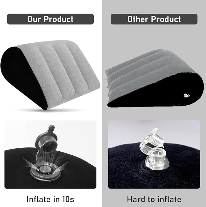 Positioning Wedge Leg Elevation Pillow-Neck Pillows for Pain Relief Deep Sleep Bed Cushion Body Pillow-Knee Pillow Bed Accessories Lumbar Support Pillow for Back Sleeper,Fast Inflating Deflation