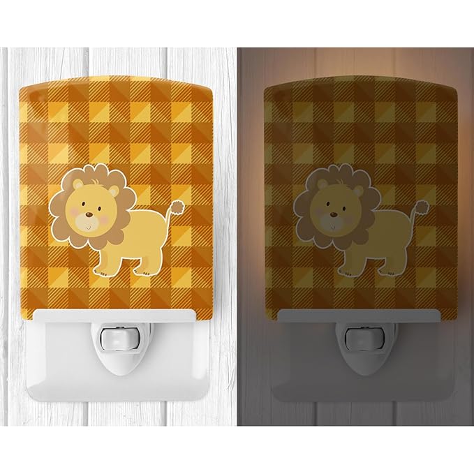 Caroline's Treasures BB7032CNL Lion Ceramic Night Light Compact, UL-Certified, Ideal for Bedroom, Bathroom, Nursery, Hallway, Kitchen, 6x4x3, Multicolor