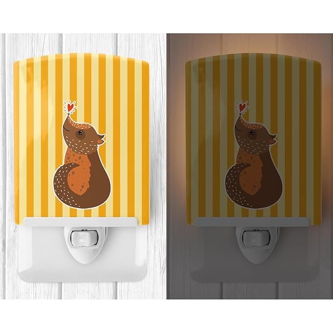 Caroline's Treasures BB6743CNL Opossum Love Ceramic Night Light Compact, UL-Certified, Ideal for Bedroom, Bathroom, Nursery, Hallway, Kitchen, 6x4x3, Multicolor