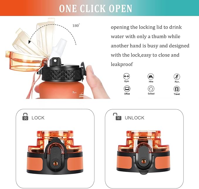 GOPPUS Kids Water Bottle with Straw Spout Lid 10pcs Stickers 12 oz Leak-proof BPA Free Motivational Time Marker Tritan Plastic Water Bottles for Girls Boys School Sports