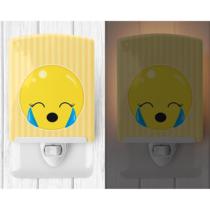 Caroline's Treasures BB8734CNL Crying Face #2 Ceramic Night Light Compact, UL-Certified, Ideal for Bedroom, Bathroom, Nursery, Hallway, Kitchen, 6x4x3, Multicolor