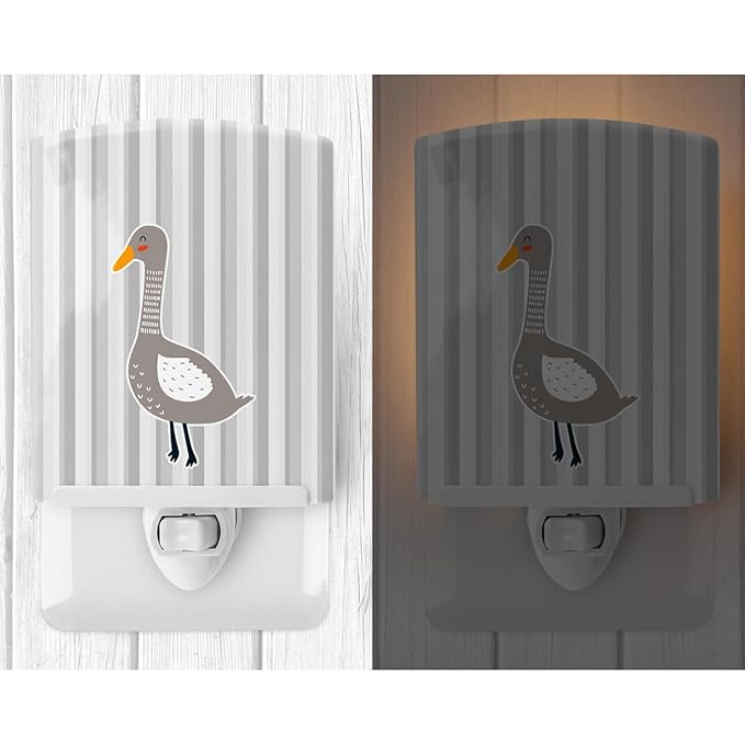 Caroline's Treasures BB6749CNL Grey Goose Ceramic Night Light Compact, UL-Certified, Ideal for Bedroom, Bathroom, Nursery, Hallway, Kitchen, 6x4x3, Multicolor