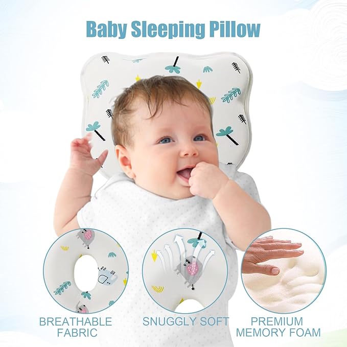 2024 New Upgrade Donut Soft and Cozy Pillow Prеvents FΙat hеad and Shapеs Ιnfant's hеad Hеad Pillow Elephant3