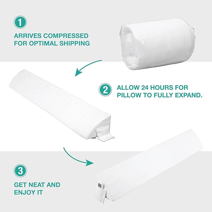 Vekkia King Bed Wedge Pillow for Headboard/Wedge Pillow Headboard/Bed Gap Filler/Headboard Pillow,Pillow Wedge for Headboard Gap Between Mattress and Headboard,Stop Loosing Your Pillows(White)