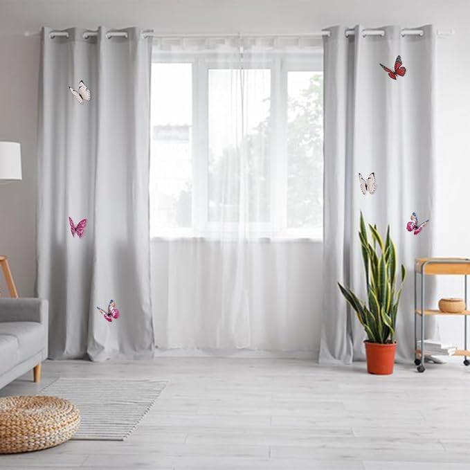 uxcell 120Pcs 3D Beautiful Butterfly Removable DIY Wall Stickers for Bedroom TV Background Decorations, Yellow