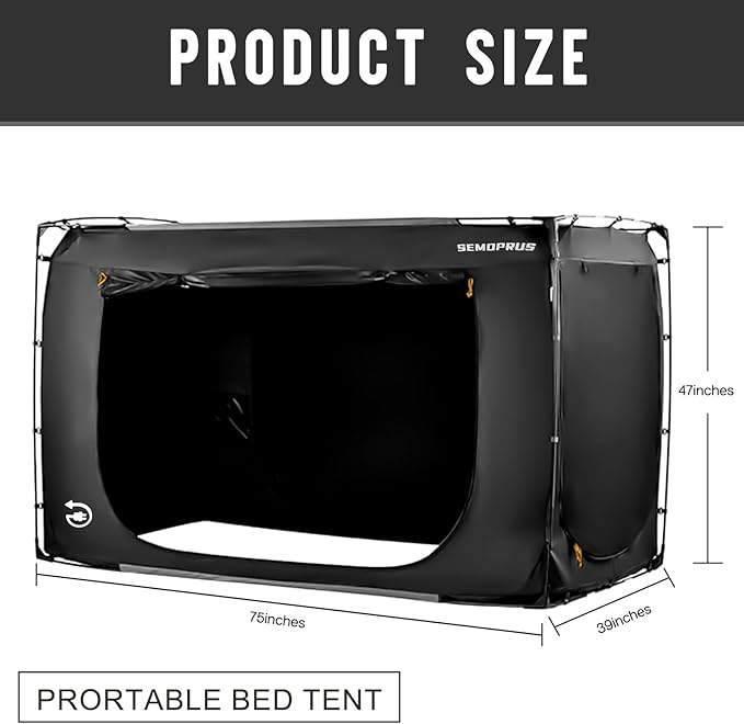 Bed Tent Twin Size, Bed Canopy Tents, Portable Sleeping Tents, Dream Tents for Adult and Kids, Breathable 70% Blackout Privacy Space, Canopy Tent for Bed with Three Doors (Mattress Not Included)