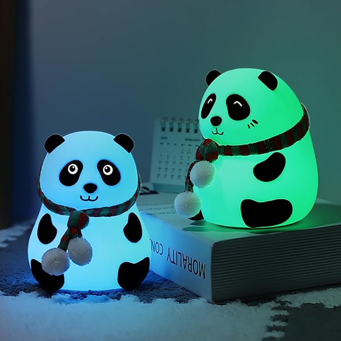 Panda Silicone Nursery Night Light Night Light for Kids, Panda Gifts, Cute LED Lamps for Teen Girls Bedroom,Bedroom Decorations Gifts for Toddlers,Kawaii Room Decor (Closed Eyes)