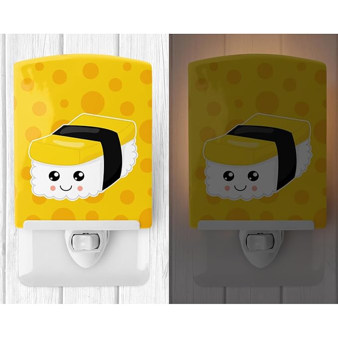 Caroline's Treasures BB8809CNL Sushi Sashimi #2 Ceramic Night Light Compact, UL-Certified, Ideal for Bedroom, Bathroom, Nursery, Hallway, Kitchen, 6x4x3, Multicolor