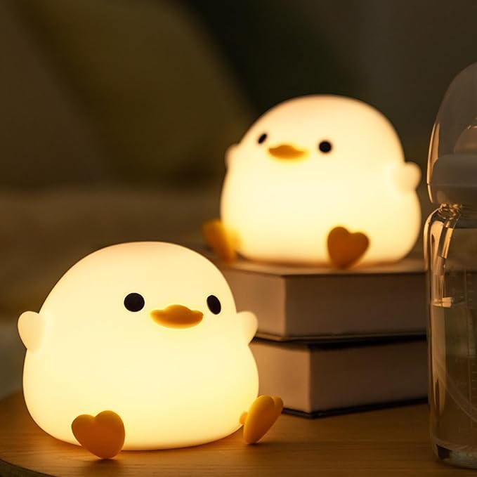 Duck Night Light, Cute Duck Gifts for Girl, Duck Lamp Gifts Dorm Decor Lamp for Nursery, ABS+SIL, Touch Control, Portable and Rechargeable Dimmable, Birthday Gifts for Boys Girls (DoDo Duck)