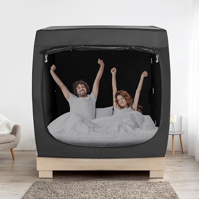 BORNA Bed Tent Bed Canopy Bunk Twin Size for Adult and Kids,Portable Sleeping Tents Dream Tents Indoor for Kids and Adult, Breathable Privacy Space on Bed with Three Doors (Mattress Not Included)