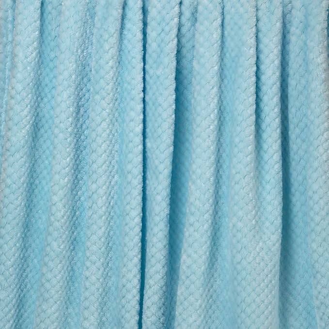 Fuzzy Throw Blanket, Plush Fleece Blankets for Adults, Toddler, Boys and Girls, Warm Soft Blankets and Throws for Bed, Couch, Sofa, Travel and Outdoor, Camping (Throw(50"x70"), L-Ice Blue)