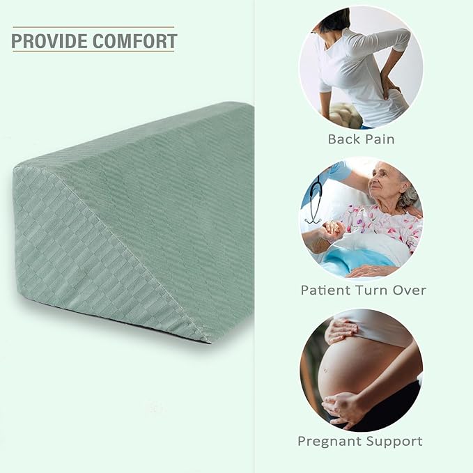 Body Wedge Pillow for Side Sleeping, Body Position Side Wedge Pillow, Back Positioning Elevation Pillow, Back Wedge Pillow for Side Sleepers, Wedge Pillows for After Surgery, Back Pain, Pregnancy