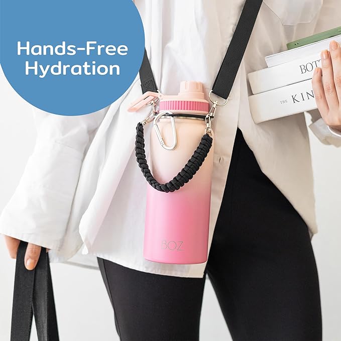 BOZ Water Bottle Strap Kit - Paracord Handle, Water Bottle Boot, Adjustable Water Bottle Shoulder Strap - Water Bottle Straps for Carrying, Water Bottle Handle Strap for 32oz Bottles