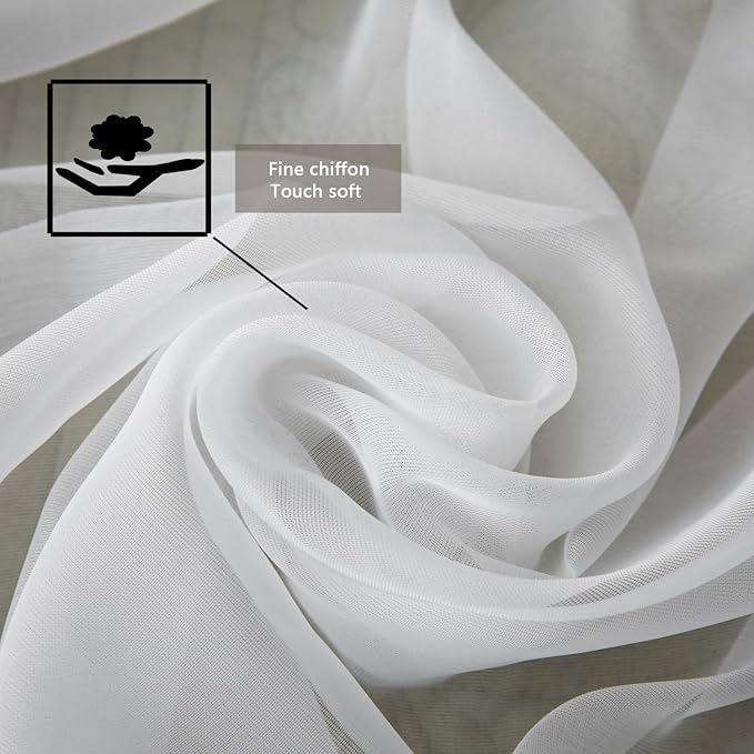 Pleated Full Canopy Bed Curtains for Top of Bed, White Princess Sheer Bed Canopy, Canopy Bed Scarf for Girls(Full,White)