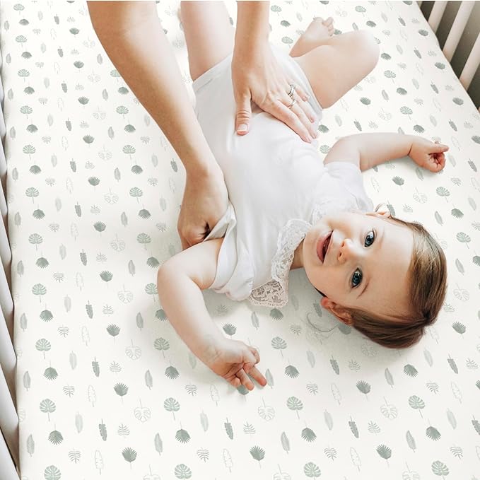 2-Pack Crib Sheets for Boys,Girls - Viscose Derived from Bamboo Fitted Crib Sheet, Organic Baby Crib Sheets, Crib Mattress Sheet,Toddler Bed Sheets,Baby Sheets for Crib Fitted Sheets(Tropic Oasis)
