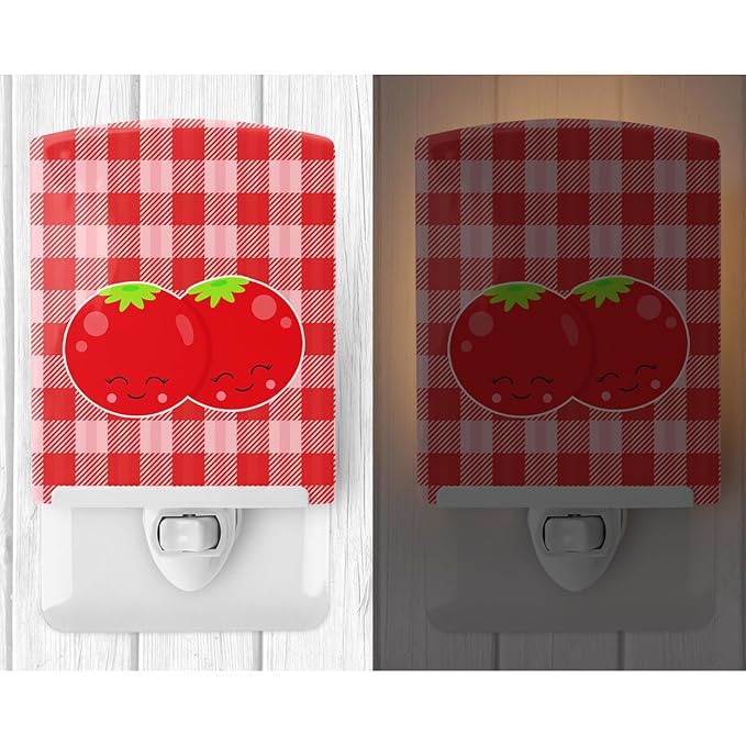 Caroline's Treasures BB9139CNL Tomatoes Ceramic Night Light Compact, UL-Certified, Ideal for Bedroom, Bathroom, Nursery, Hallway, Kitchen, 6x4x3, Multicolor