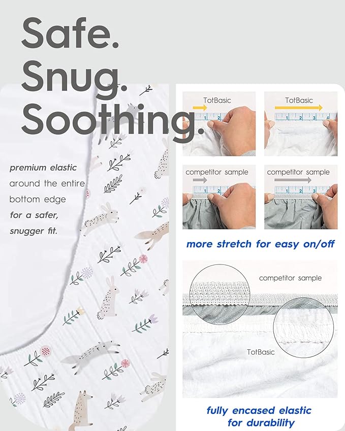 Extra Stretchy Changing Pad Cover, TotBasic Ultra Soft Premium Jersey Knit Changing Pad Sheets, Unisex for Boys Girls, Fits All Standard Changing Tables/Dresser Tops - 2 Pack (Planet & Moon)