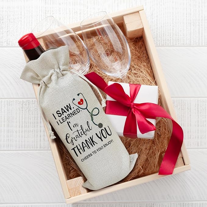 Retirement Wine Bag, Farewell Gifts Retirement Gifts for Women Men Coworkers Colleagues Grandpa Grandma, Party Favor Wine Champagne Gift Bag With Drawstring -16