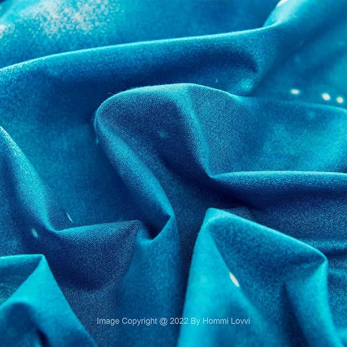 Ocean Print Kids Bed Canopy, Girls Princess Bed Canopy Dreamy Room Decor, Soft Hanging Reading Nook Play Tent Canopy, Extra Large Full Size Bed Canopy with String Light