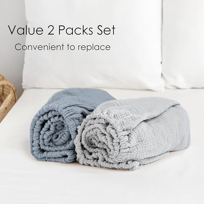 Muslin Cotton Crib Sheets - Neutral Fitted Sheets for Standard Crib& Toddler Mattress Soft and Breathable Baby Sheets for Boys and Girls - 28"x52"