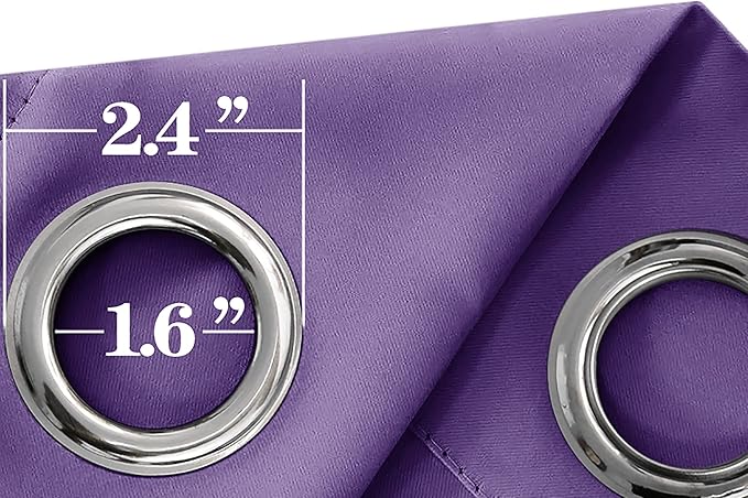 Mrs.Naturall Dark Purple Curtains for Bedroom Blackout,Living Room Black Out Curtains 84 Inch Long,Eggplant/Plum