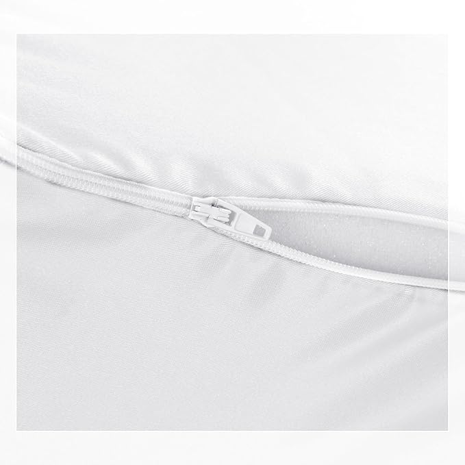 HOMBYS Satin Bed Wedge Pillow Cover Silky & Smooth Wedge Pillowcase 1 Pack 24x24x12, Soft & Breathable, Removable & Machine Washable-Zipper Design (Pillow Not Include),White