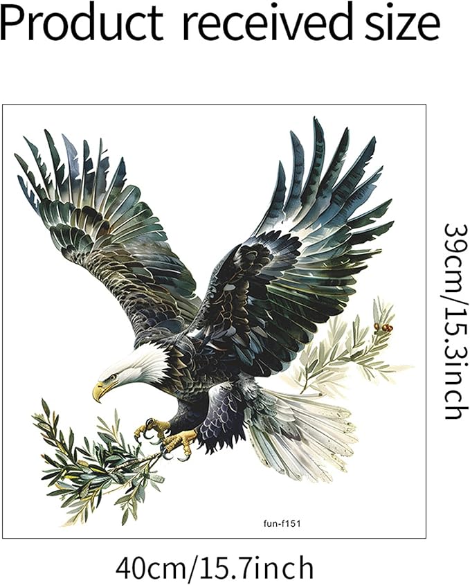 Watercolor Style Eagle Wall Decal Animals Wall Sticker Safari Wall Decor for Nursery Kid'sroom School Classroom Livingroom Bedroom Bathroom Decoration (Watercolor Style Eagle 2)