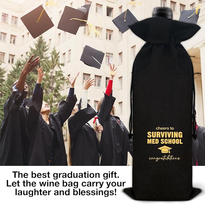 Graduation Wine Bag Med School Graduation Wine Bag Gift for Him Her Med School Student Graduates College Grad