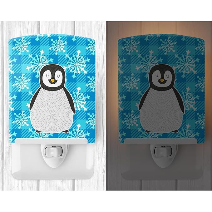 Caroline's Treasures BB6771CNL Penguin Ceramic Night Light Compact, UL-Certified, Ideal for Bedroom, Bathroom, Nursery, Hallway, Kitchen, 6x4x3, Multicolor
