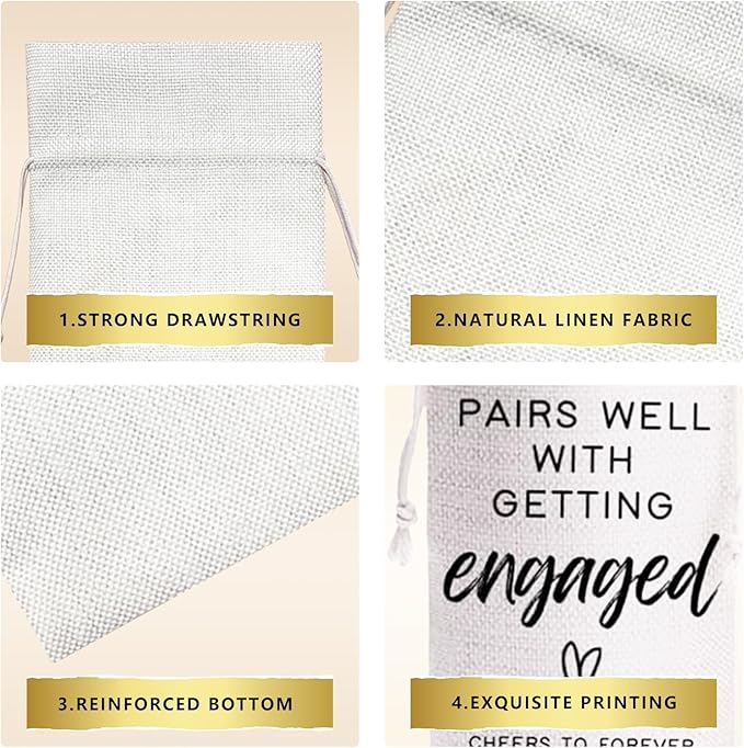 Pairs Well With Getting Engaged Mr and Mrs Wedding Gift Engagement Gift Bag For Couples bride/him/her Newly Engaged Gift Wine Tote Bridal Shower Gift